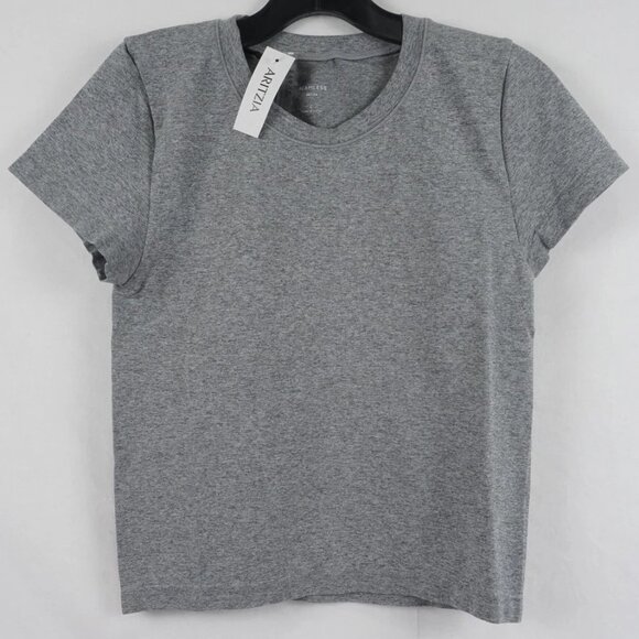 Aritzia Smooth Seamless Willow Short Sleeve Tee Tshirt Top in Heather Dark Grey - Picture 1 of 4